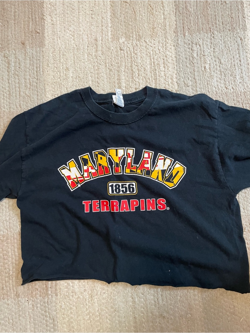 Maryland Terrapins Black Graphic Cropped T-Shirt medium